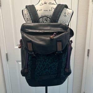 Disney X COACH Ranger Black & Teal Patterned Backpack